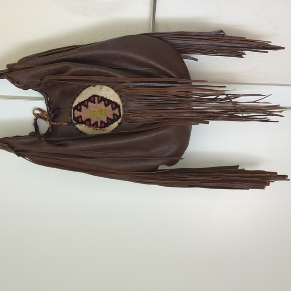 Leather Bohemian Brown Fringe Shoulder Bag - Picture 2 of 6